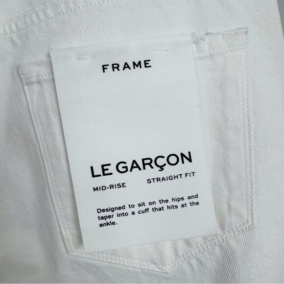 FRAME | NEW Le Garçon White Distressed Denim Jeans Women’s Size 26 - Picture 10 of 12